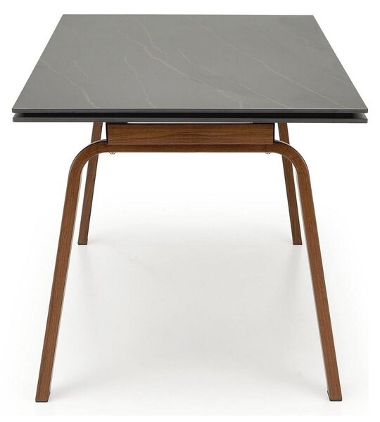 Masa extensibila LOZANO, maro/nuc, metal/piatra sinterizata, 140-200x82x76 cm