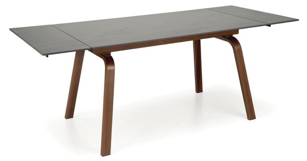 Masa extensibila LOZANO, maro/nuc, metal/piatra sinterizata, 140-200x82x76 cm