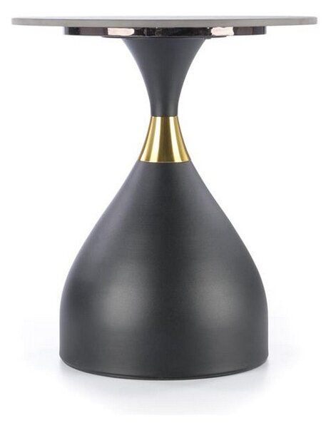 Masuta de cafea SCALITA, negru/auriu, ceramica/metal, 50x57 cm