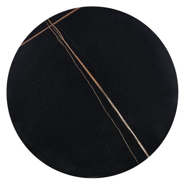Masuta de cafea SCALITA, negru/auriu, ceramica/metal, 50x57 cm