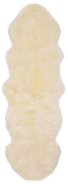Covor din piele de oaie, alb, 60 x 180 cm