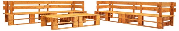 Set mobilier grădină din paleți, 6 piese, maro miere, lemn