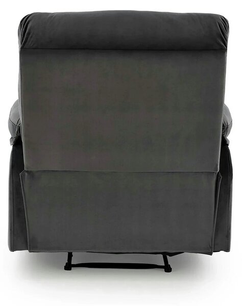 Fotoliu rabatabil DRAGER, negru, stofa catifelata/metal, 88x90/160x105 cm