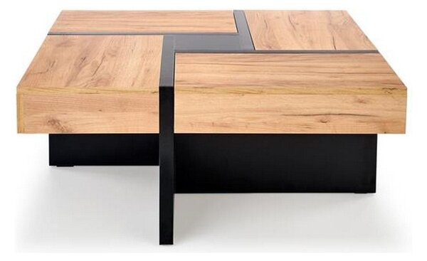 Masuta de cafea SEVILLA, negru/stejar craft, PAL, 100x100x47 cm