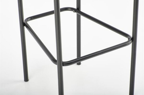 Scaun de bar H108, gri/negru, stofa catifelata, 42x48x92 cm