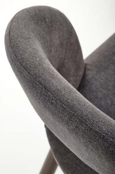 Scaun de bar H114, gri/nuc, stofa clasica, 48x52x92 cm