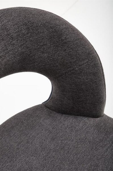 Scaun de bar H114, gri/nuc, stofa clasica, 48x52x92 cm