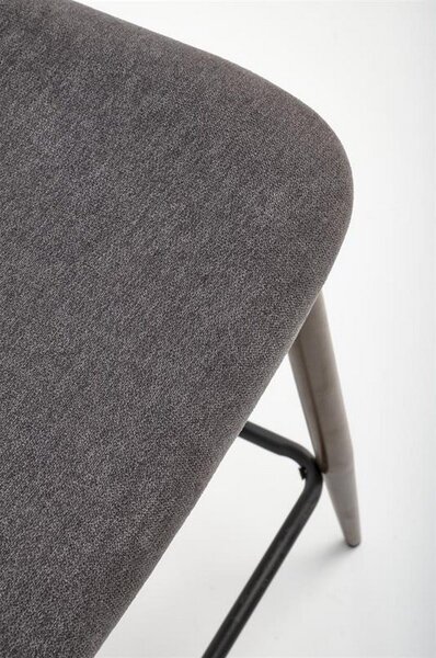 Scaun de bar H114, gri/nuc, stofa clasica, 48x52x92 cm