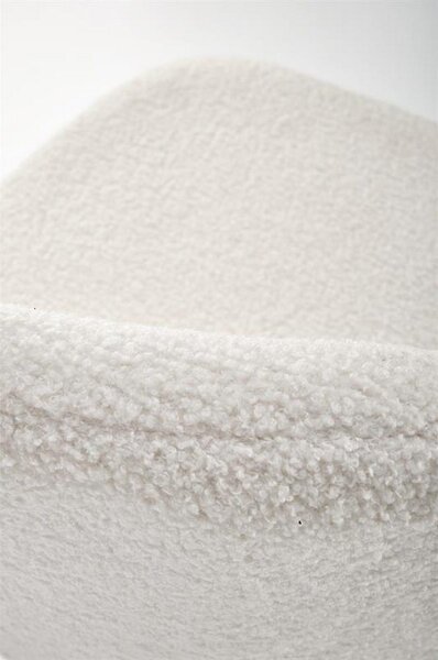 Scaun de bar H119, crem/negru, stofa buclata, 54x53x92 cm