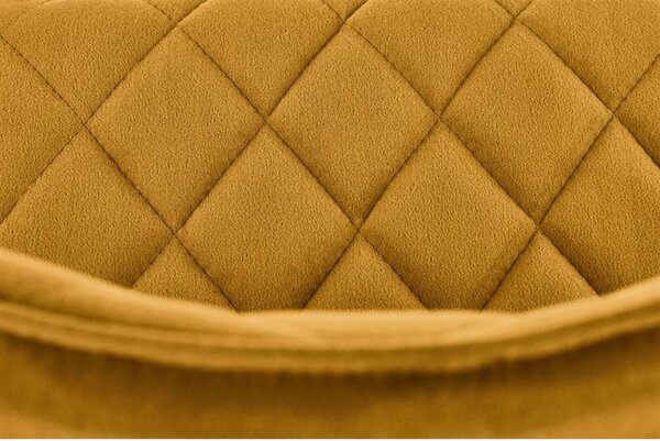 Scaun tapitat K450, galben, stofa catifelata, 44x58x85 cm