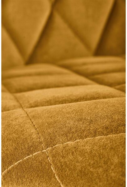 Scaun tapitat K450, galben, stofa catifelata, 44x58x85 cm