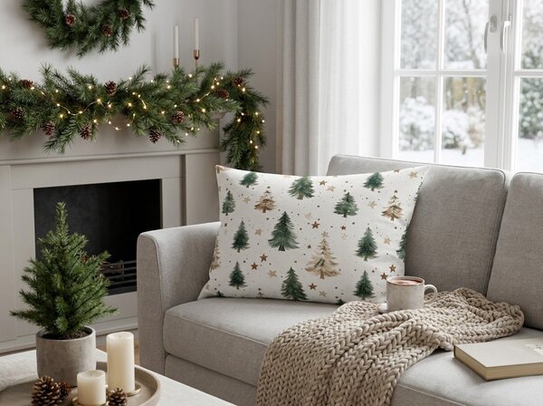 Fata de perna din bumbac CHRISTMAS FOREST 50x70 cm, colorat