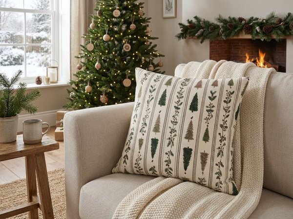 Fata de perna din bumbac HOLLY PINES 45x45 cm, colorat