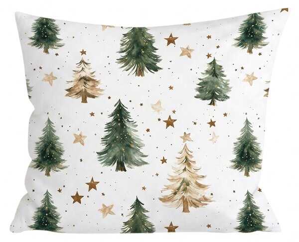 Fata de perna din bumbac CHRISTMAS FOREST 45x45 cm, colorat