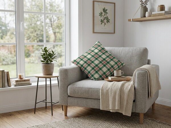 Husa din bumbac pentru perna WINTER PLAID 45x45 cm, colorat