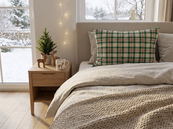 Husa de perna din bumbac WINTER PLAID 50x70 cm, colorat