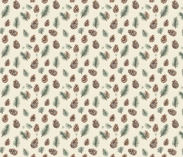 Fata de perna din bumbac PINE CONES 45x45 cm, colorat