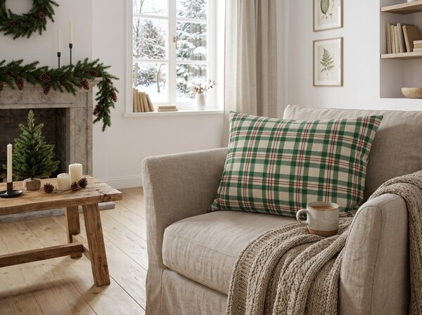 Husa de perna din bumbac WINTER PLAID 50x70 cm, colorat