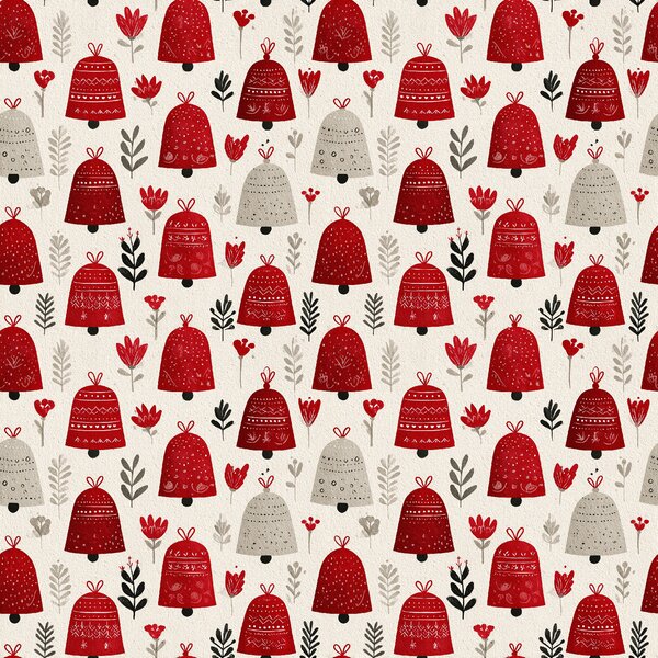 Fata de perna din bumbac CHRISTMAS BELLS 45x45 cm, colorat