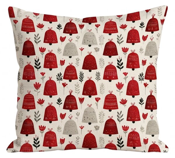 Fata de perna din bumbac CHRISTMAS BELLS 45x45 cm, colorat