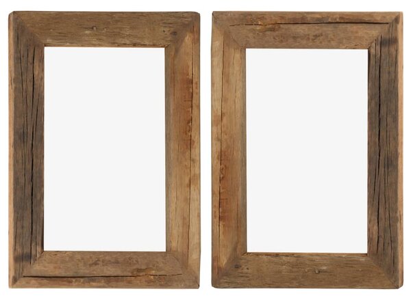 Rame foto, 2 buc., 30 x 40 cm, lemn masiv reciclat și sticlă
