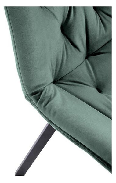 Scaun pivotant K519, verde inchis, stofa catifelata/metal, 54x63x86 cm