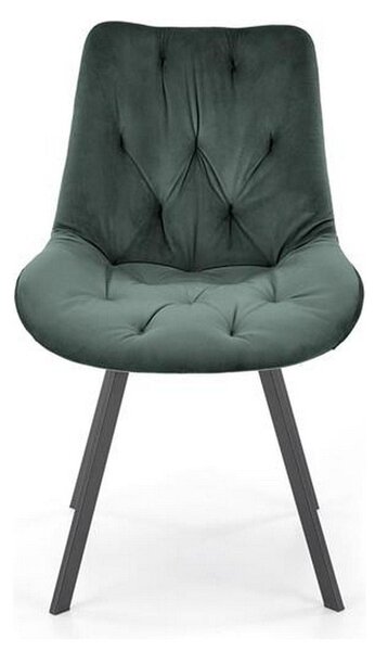 Scaun pivotant K519, verde inchis, stofa catifelata/metal, 54x63x86 cm