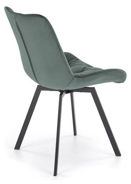Scaun pivotant K519, verde inchis, stofa catifelata/metal, 54x63x86 cm