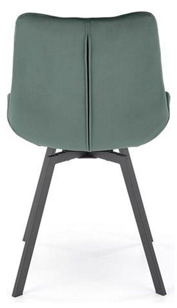 Scaun pivotant K519, verde inchis, stofa catifelata/metal, 54x63x86 cm