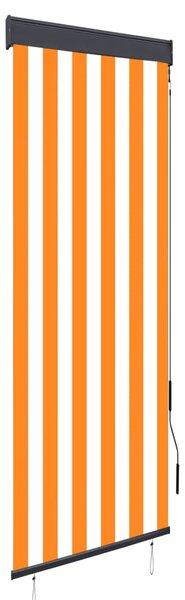 Jaluzea tip rulou de exterior, alb și portocaliu, 60 x 250 cm