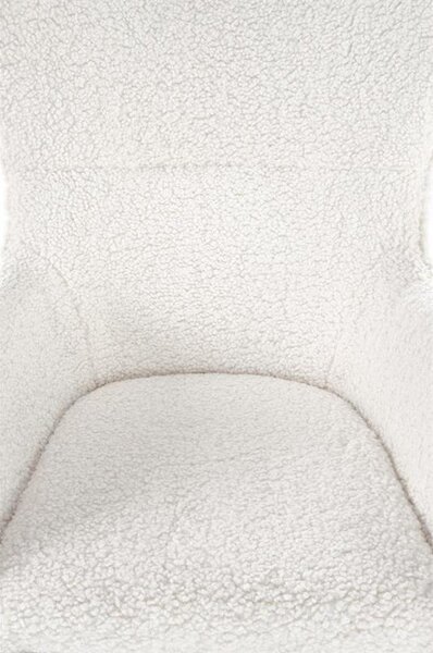 Fotoliu LIBERTO, crem/auriu, stofa buclata, 72x100x106 cm