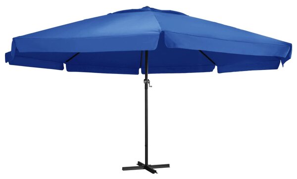 Umbrelă de soare cu stâlp aluminiu, albastru azur, 500 cm