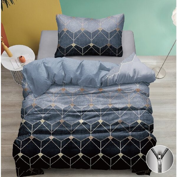 Lenjerie de pat ATHENA albastra din bumbac Dimensiune lenjerie de pat: 70 x 90 cm | 140 x 200 cm