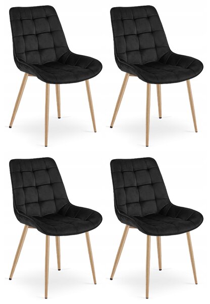 Scaun de catifea neagra BERA