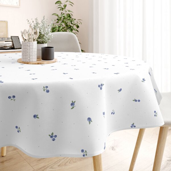 Goldea față de masă 100% bumbac - afine - rotundă Ø 140 cm