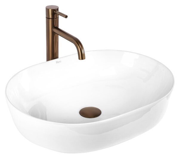 Lavoar ceramic pentru blat CLEO 50 alb - REA
