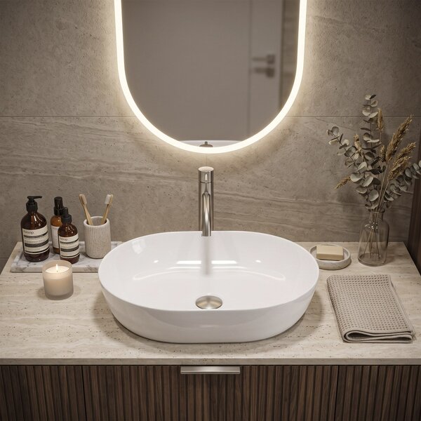 Lavoar ceramic pentru blat CLEO 50 alb - REA
