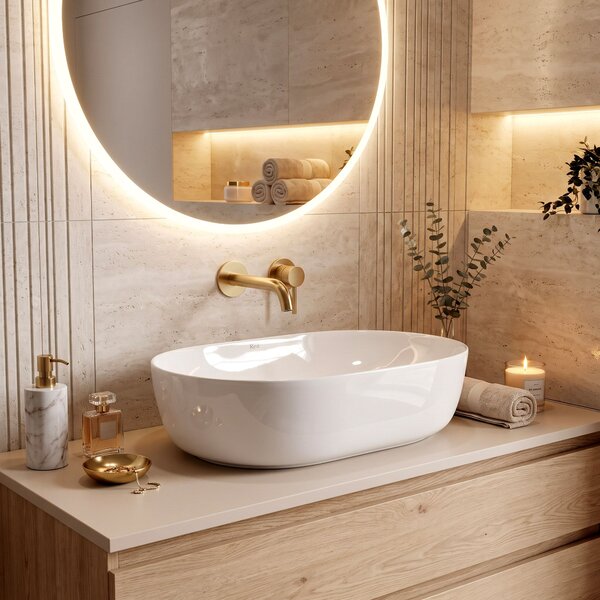 Lavoar ceramic pentru blat CLEO 50 alb - REA