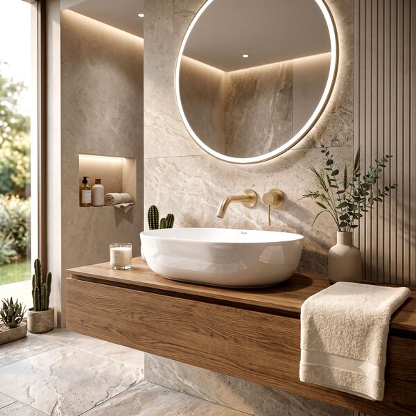 Lavoar ceramic pentru blat CLEO 50 alb - REA