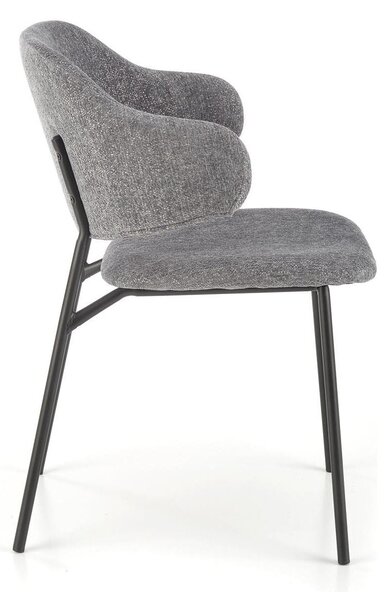 Scaun K497, gri deschis, stofa clasica/metal, 52x62x82 cm