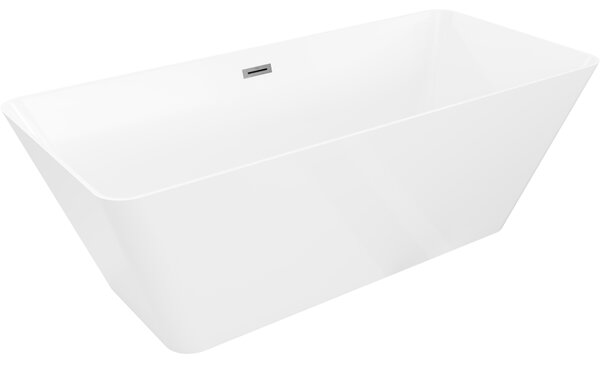 Mexen Velo Slim, cadă de baie independentă 170 × 75 cm, alb lucios, preaplin grafit, 52811707500-66