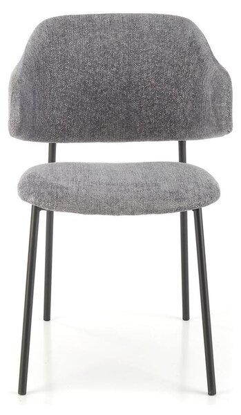 Scaun K497, gri deschis, stofa clasica/metal, 52x62x82 cm