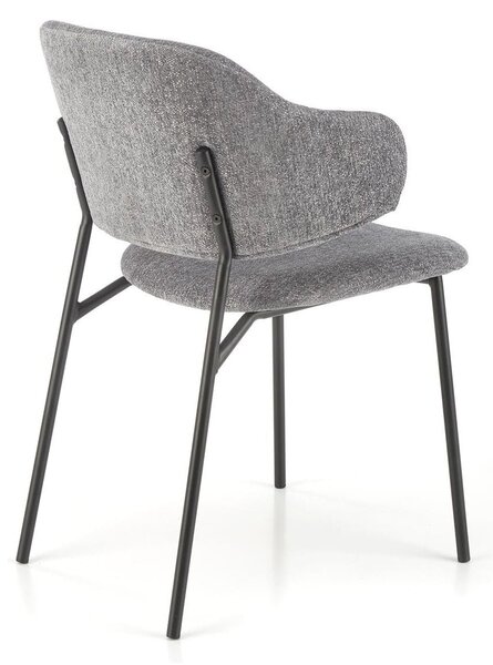 Scaun K497, gri deschis, stofa clasica/metal, 52x62x82 cm