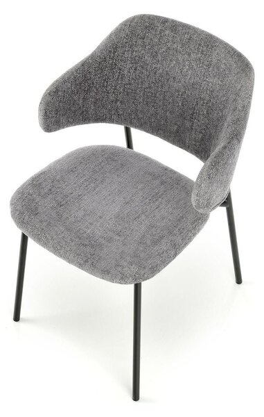 Scaun K497, gri deschis, stofa clasica/metal, 52x62x82 cm