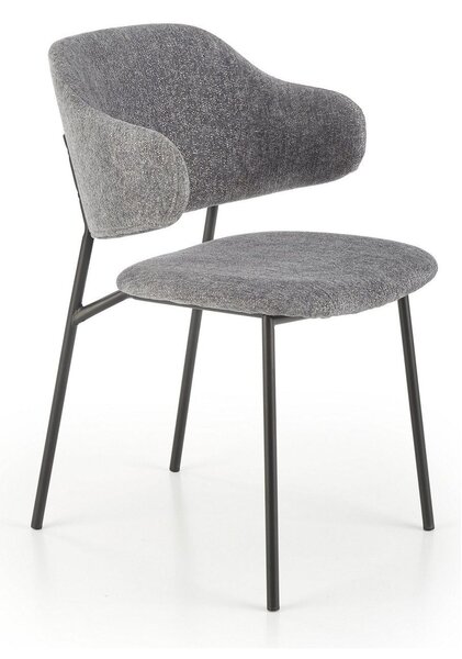 Scaun K497, gri deschis, stofa clasica/metal, 52x62x82 cm