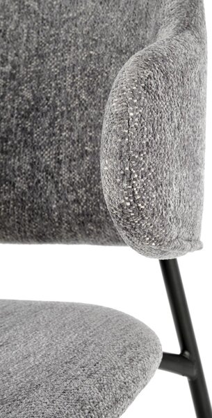 Scaun K497, gri deschis, stofa clasica/metal, 52x62x82 cm
