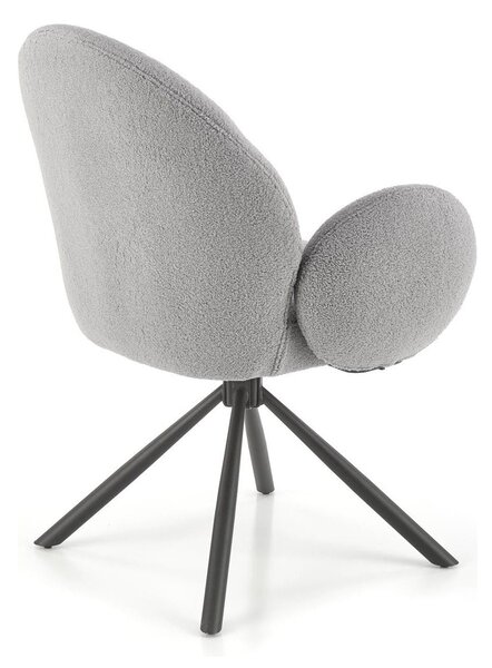 Scaun rotativ K498, gri, stofa/metal, 64x63x90 cm