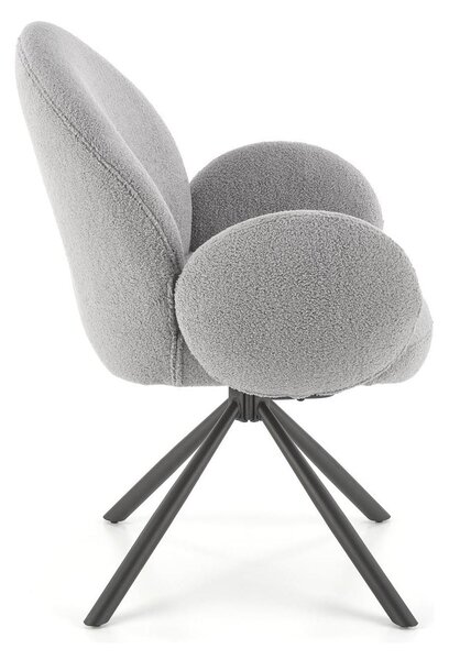 Scaun rotativ K498, gri, stofa/metal, 64x63x90 cm