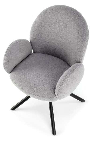 Scaun rotativ K498, gri, stofa/metal, 64x63x90 cm