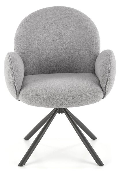 Scaun rotativ K498, gri, stofa/metal, 64x63x90 cm